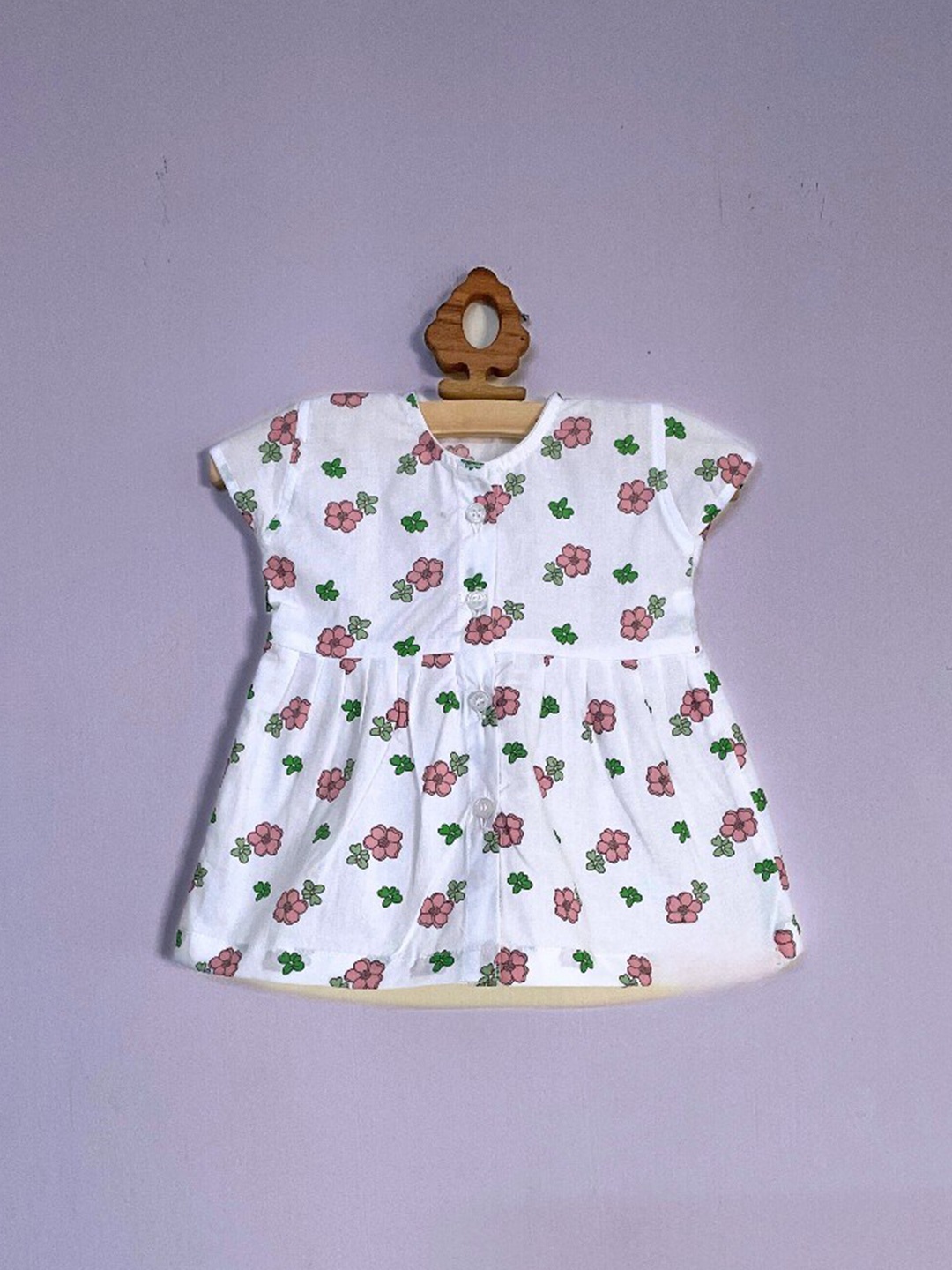 

BAESD Floral Print Flutter Cap Sleeves Dress, White