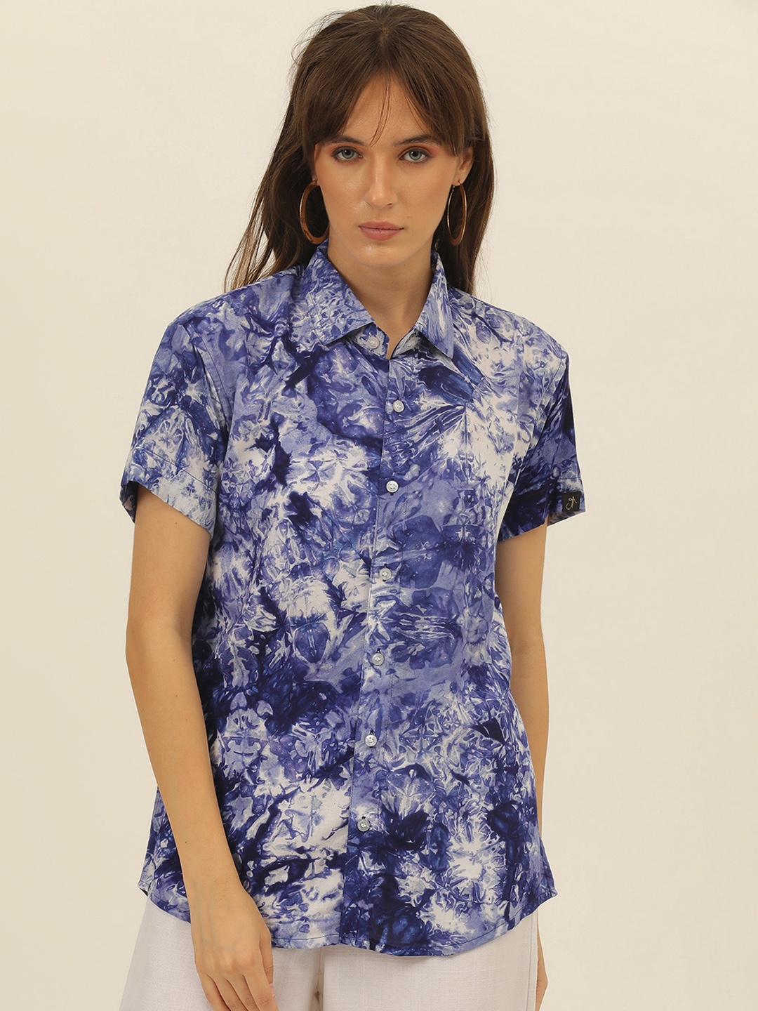 JAVINISHKA Women Comfort Floral Opaque Printed Casual Shirt, Blue