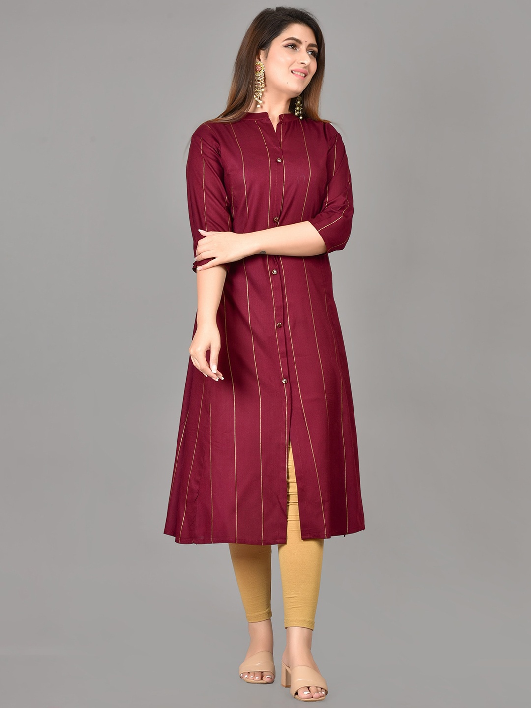 

P3D CREATION Women Thread Work Kurta, Pink