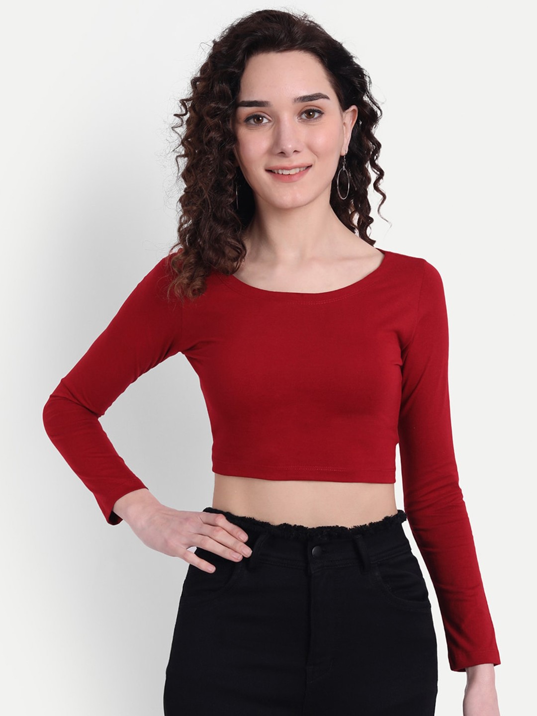 

COLOR CAPITAL Crop Top, Maroon