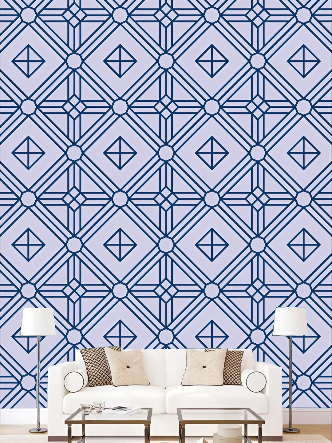 

KSHIRSA Lavender & Navy Blue Printed 3D Self Adhesive Wall Stickers