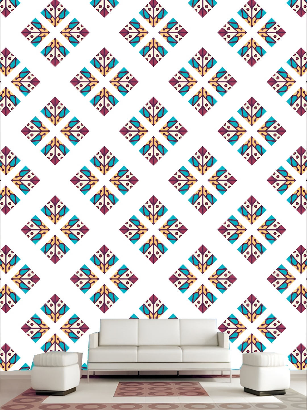 

KSHIRSA White & Brown Geometric Printed Self-Adhesive Laminated Wallpaper