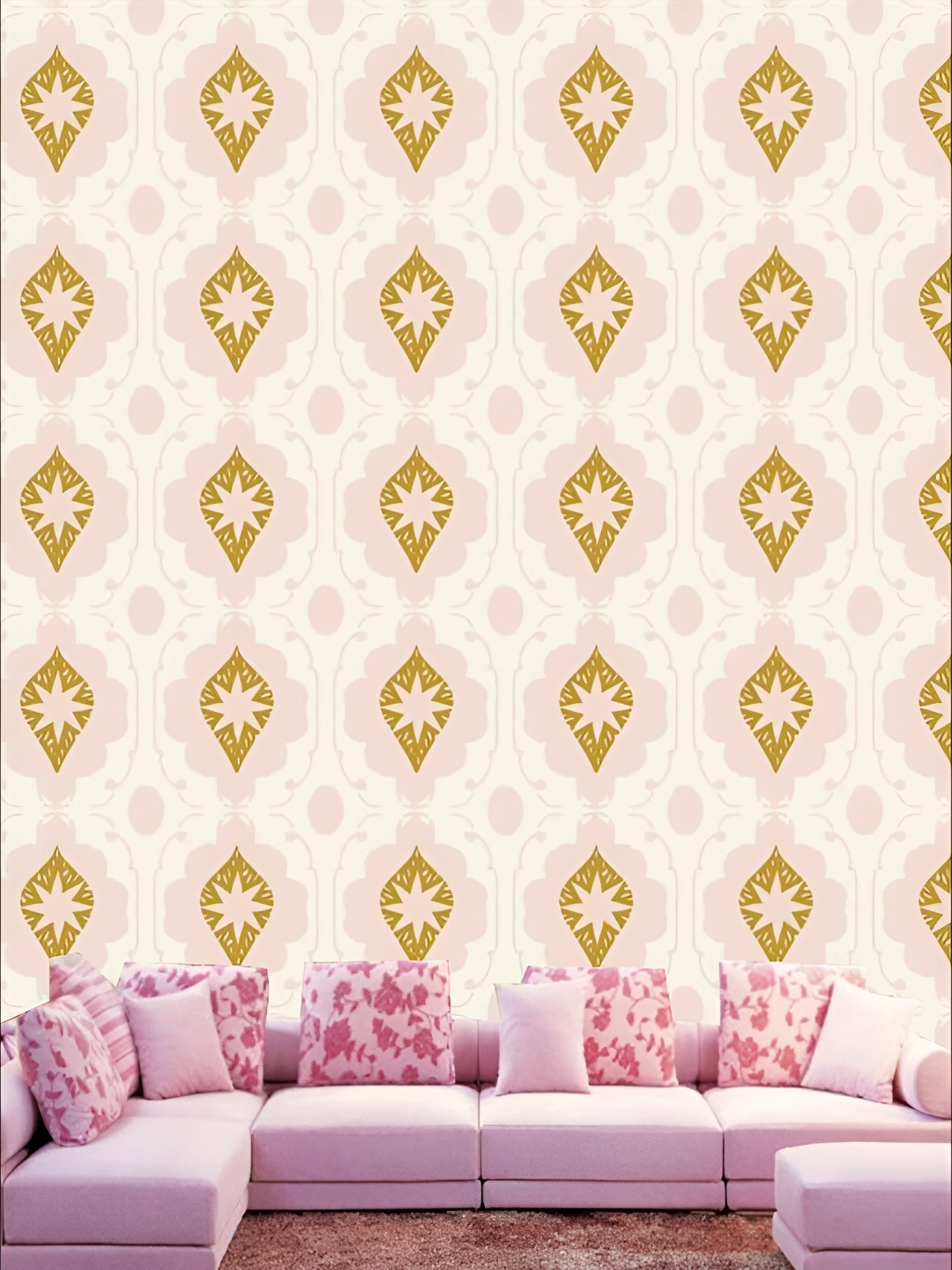 

KSHIRSA White & Pink Printed 3D Self Adhesive Wall Stickers