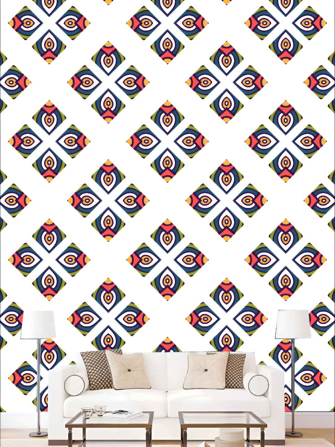 

KSHIRSA White & Red Printed 3D Self Adhesive Wall Stickers