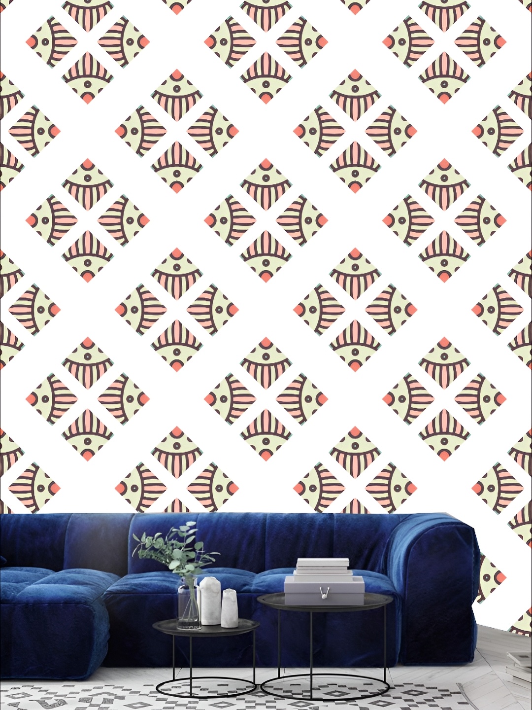 

KSHIRSA White & Green Printed 3D Self Adhesive Wall Stickers