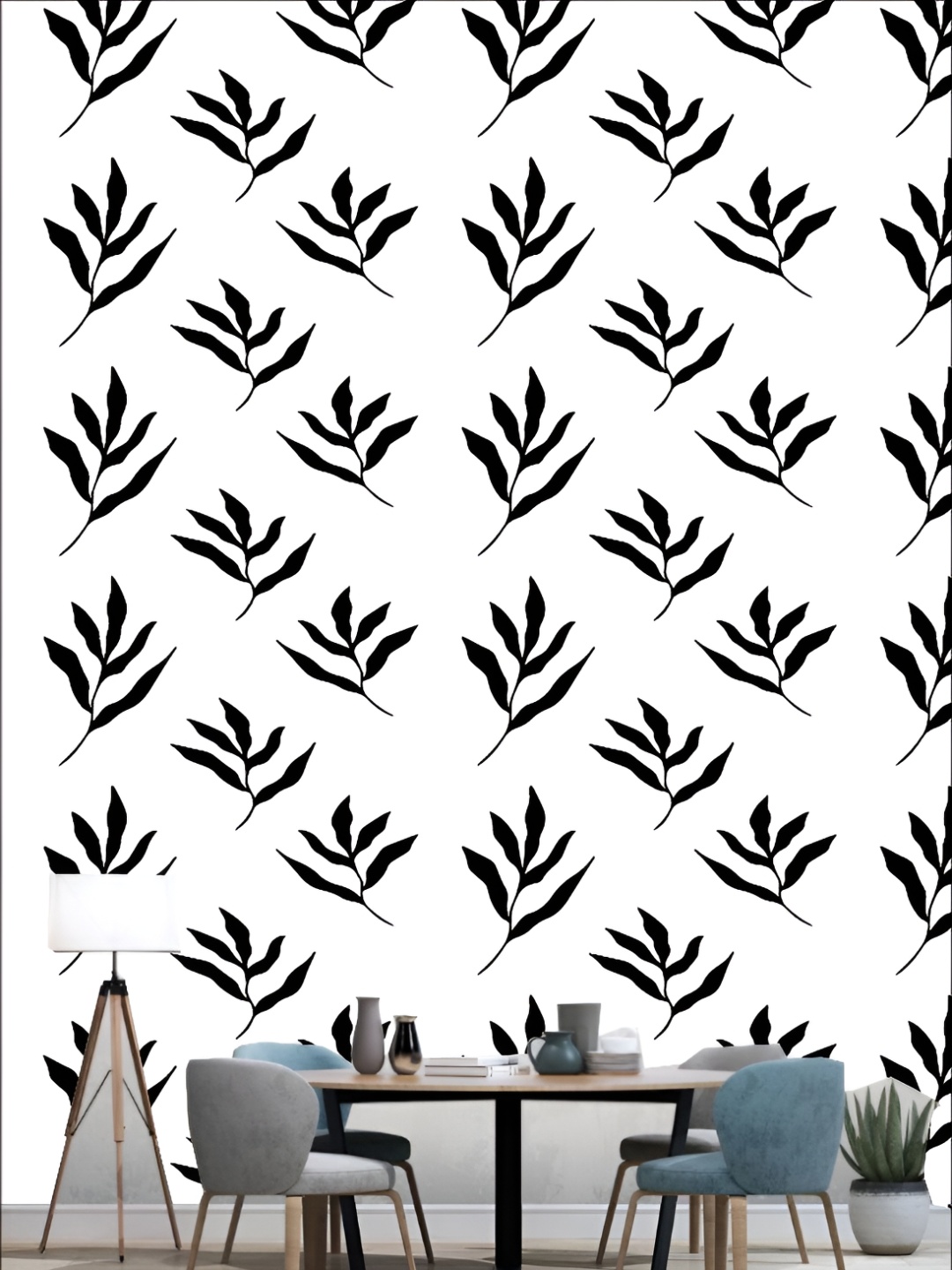 

KSHIRSA White & Black Printed 3D Self Adhesive Wall Stickers