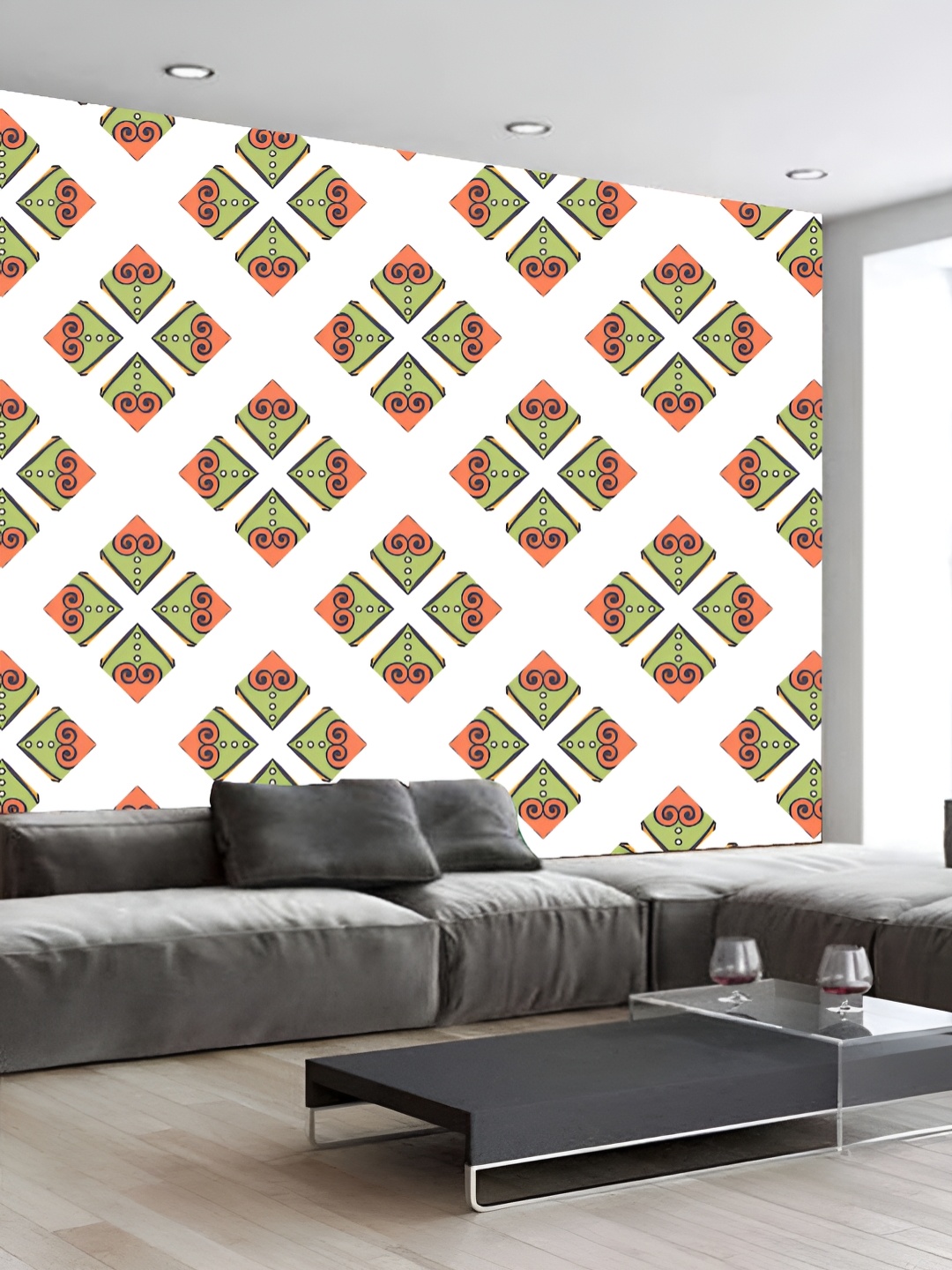 

KSHIRSA White & Green Printed 3D Self Adhesive Wall Stickers