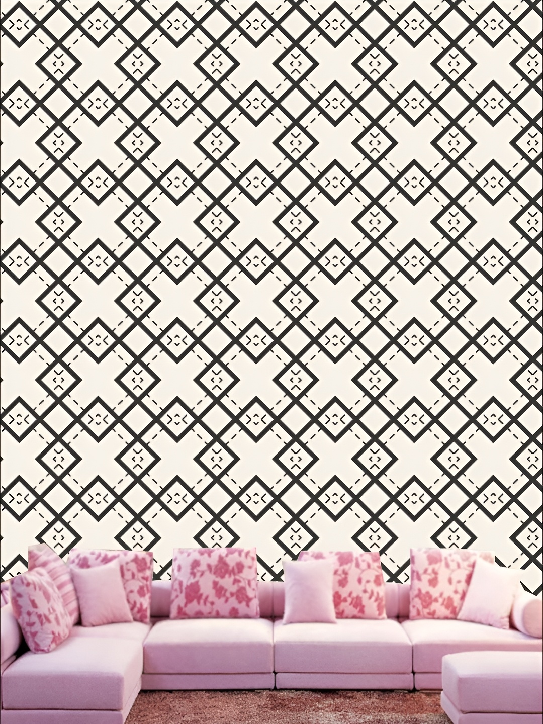 

KSHIRSA Black & Off-White 3D Printed Self-Adhesive Wallpaper