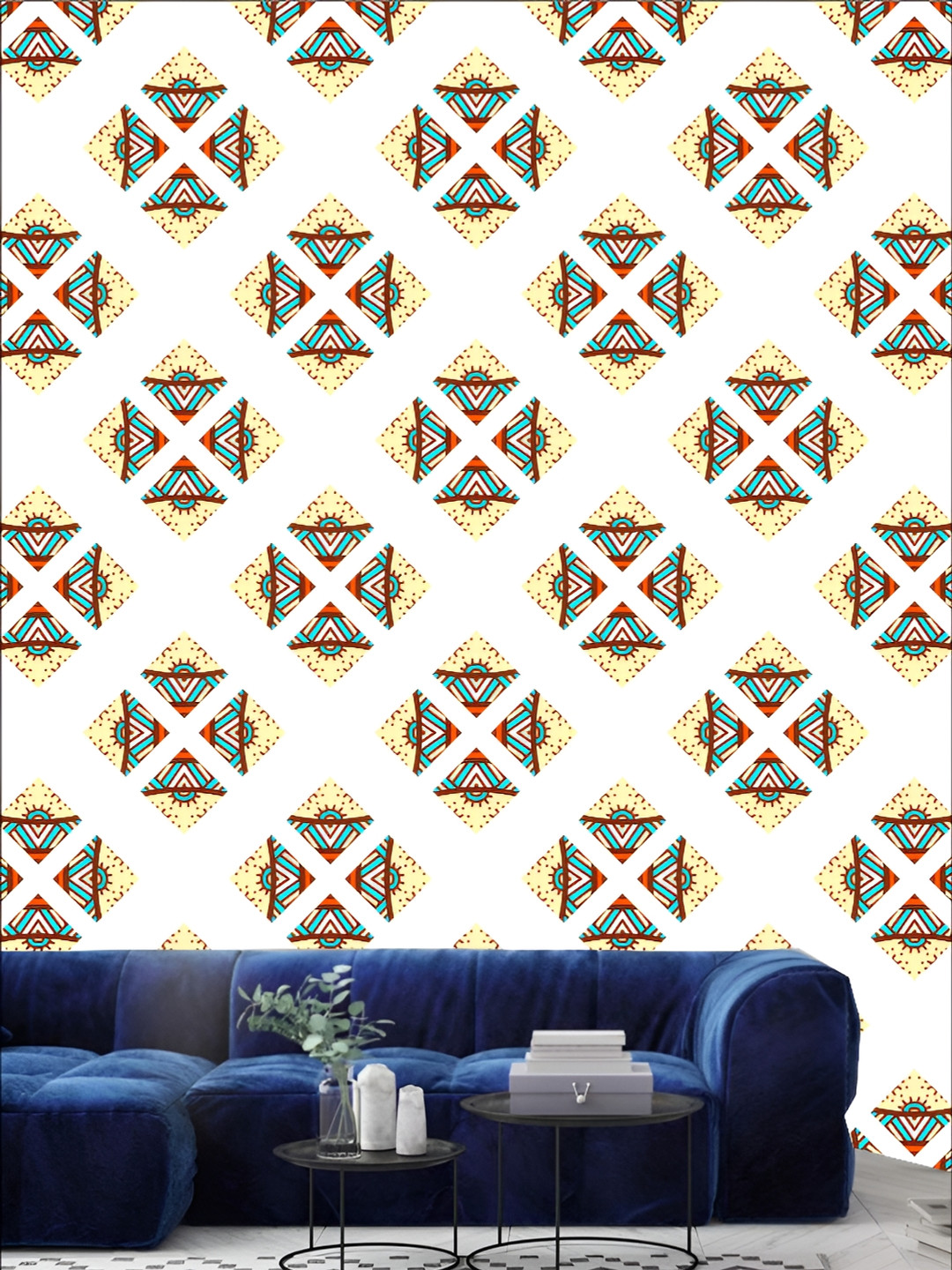 

KSHIRSA White & Yellow Printed 3D Self Adhesive Wall Sticker