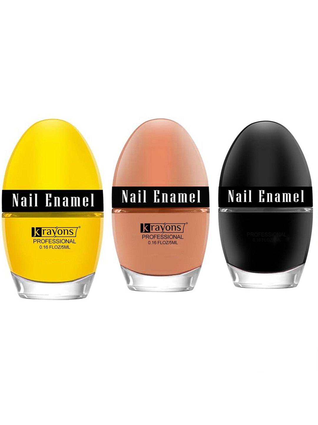 

krayons Set of 3 High Shine Glossy Nail Enamel 5ml Each - Shade 23, 41, 42, Yellow