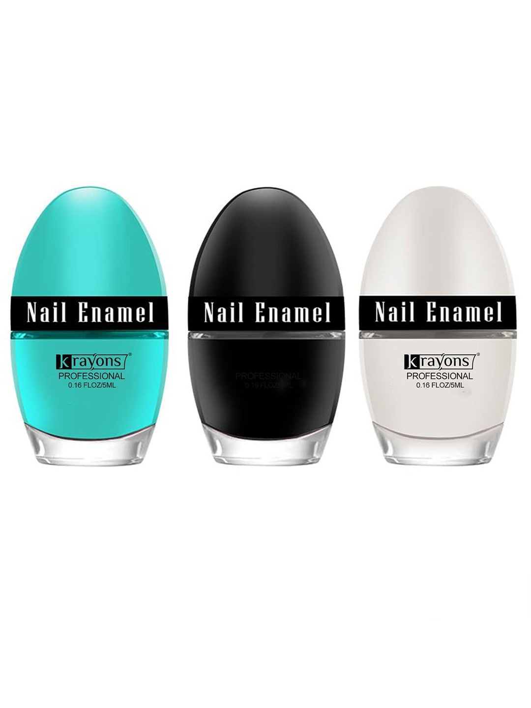 

krayons Set of 3 High Shine Glossy Nail Enamel 5ml Each - Shade 9, 42, 47, Turquoise blue