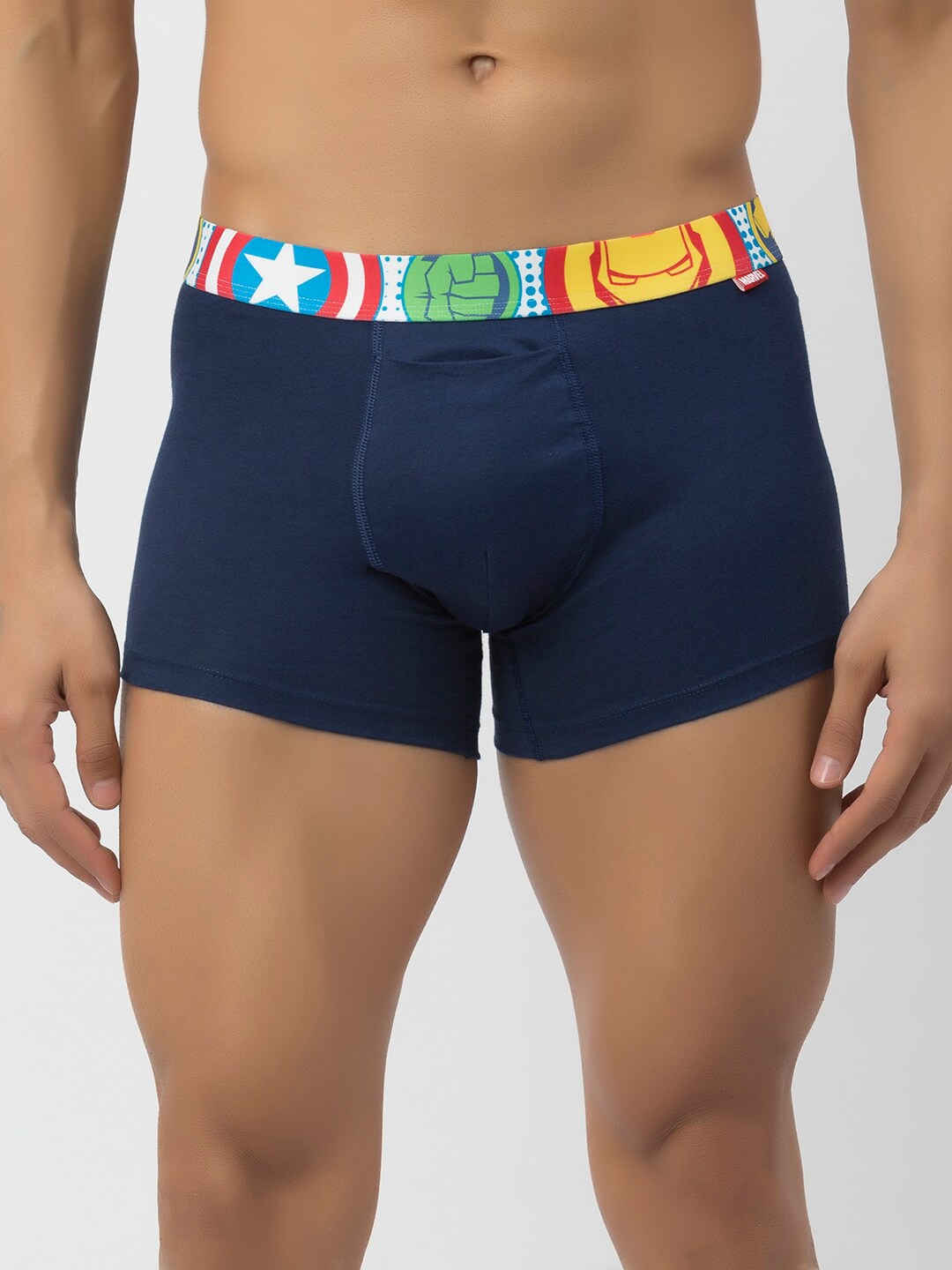 

John Players Marvel Printed Mid-Rise Pure Cotton Trunk JTK008M08S, Blue