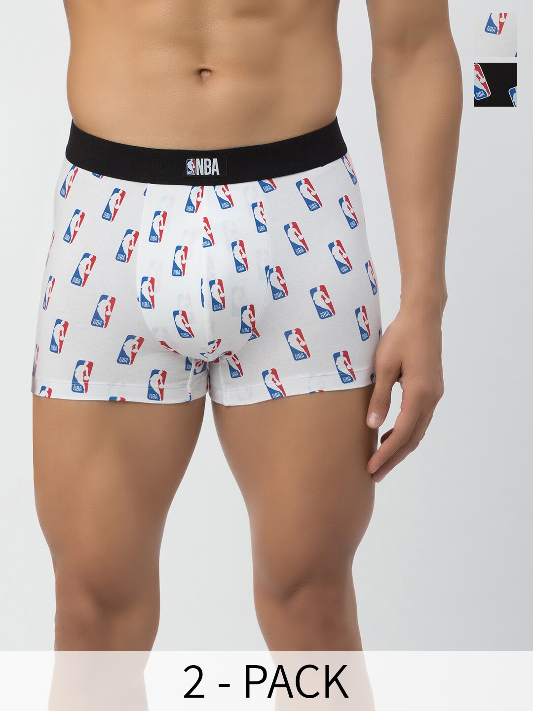 

John Players Pack Of 2 Printed Rash-Free Trunks COMBOJP14S, White