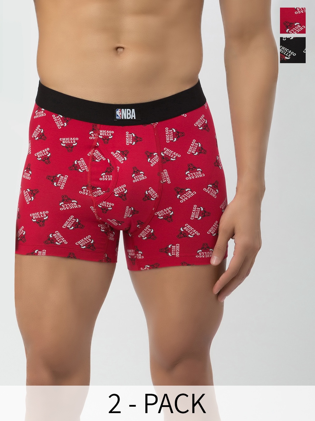 

John Players Pack of 2 NBA Champion Printed Trunk COMBOJP13S, Red