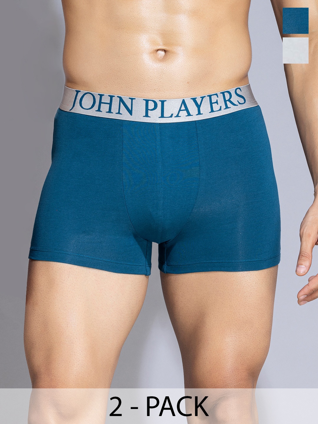 

John Players Pack Of 2 Cotton Breathability Trunks COMBOJP20S, Blue