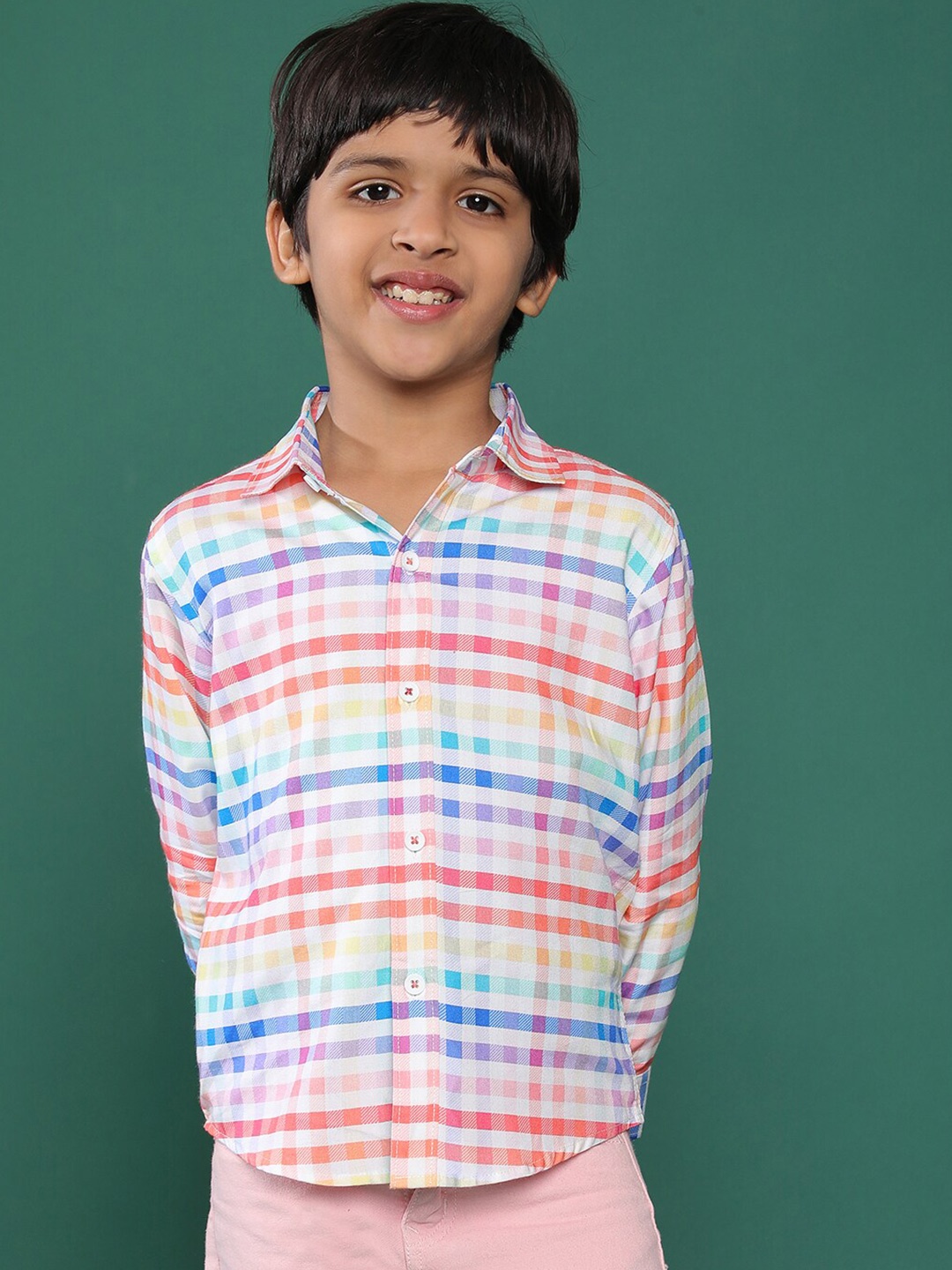 

TALES & STORIES Boys Checked Casual Shirt, Multi