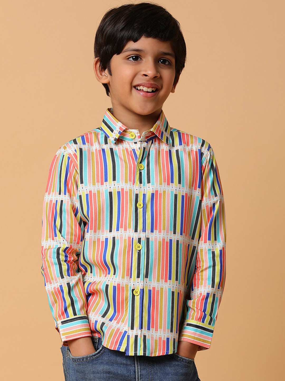 

TALES & STORIES Boys Striped Casual Shirt, Multi