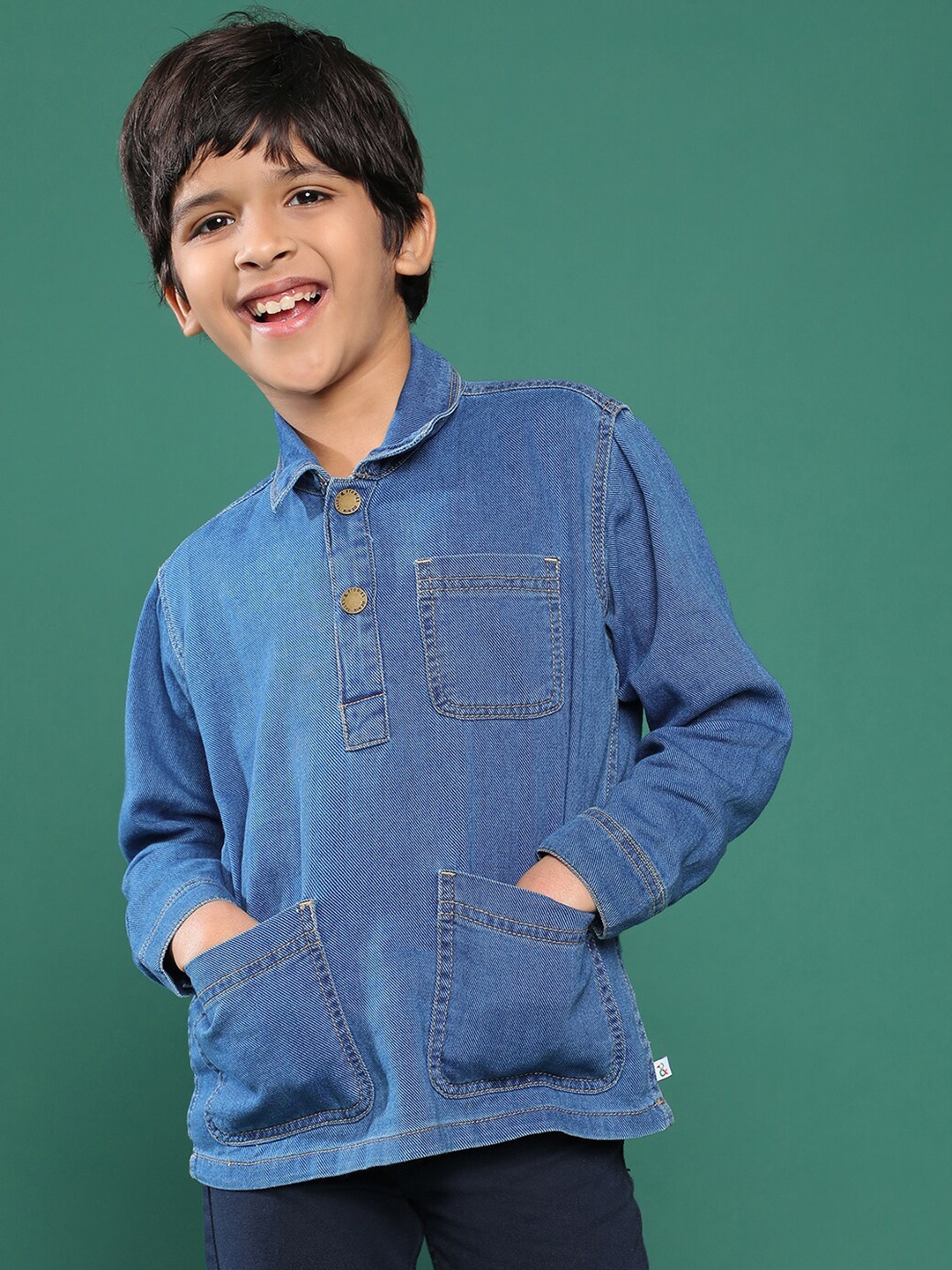 

TALES & STORIES Boys Cotton Casual Shirt, Blue