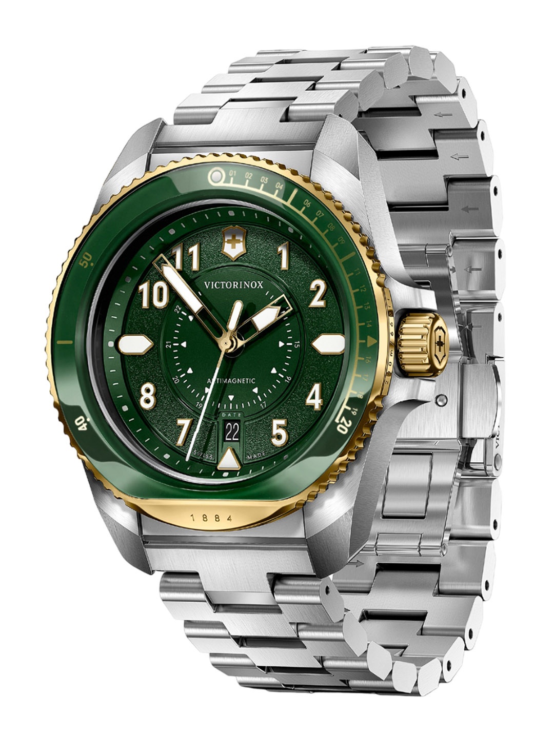 

Victorinox Journey Men Textured Dial & Stainless Steel Straps Analogue Watch 242012, Green