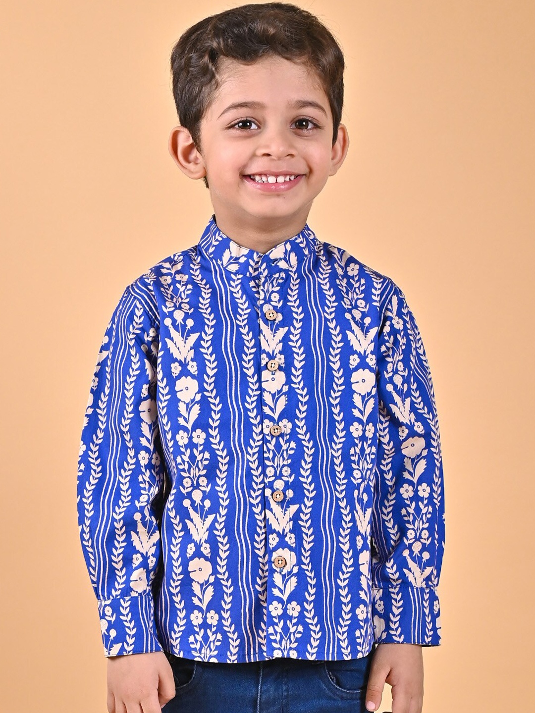 

MOOBA Boys Comfort Opaque Printed Casual Shirt, Blue