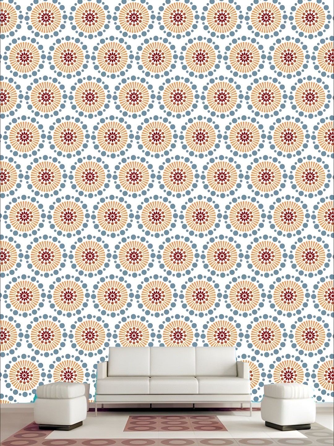 

KSHIRSA White & Yellow Printed Self Adhesive 3D Wallpaper