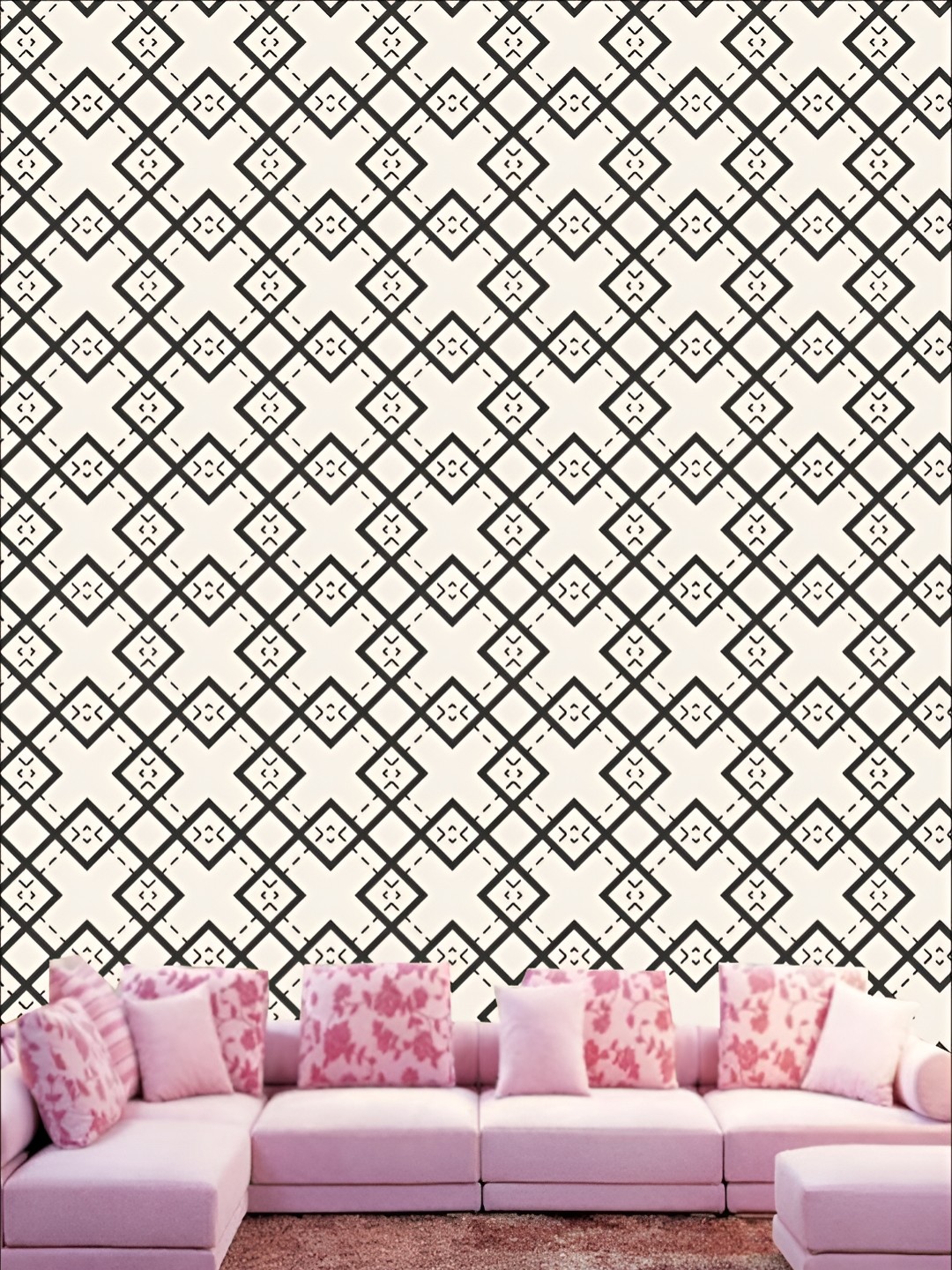 

KSHIRSA Black & White Printed Self-Adhesive Wallpaper