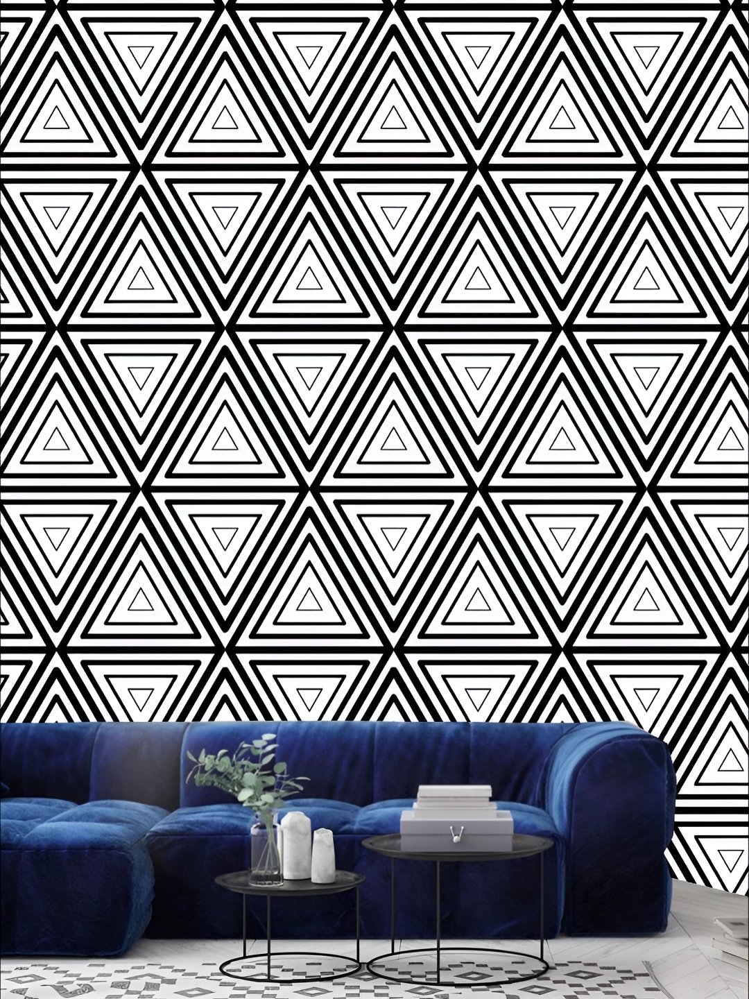 

KSHIRSA Black & White 3D Printed Self-Adhesive Wallpaper