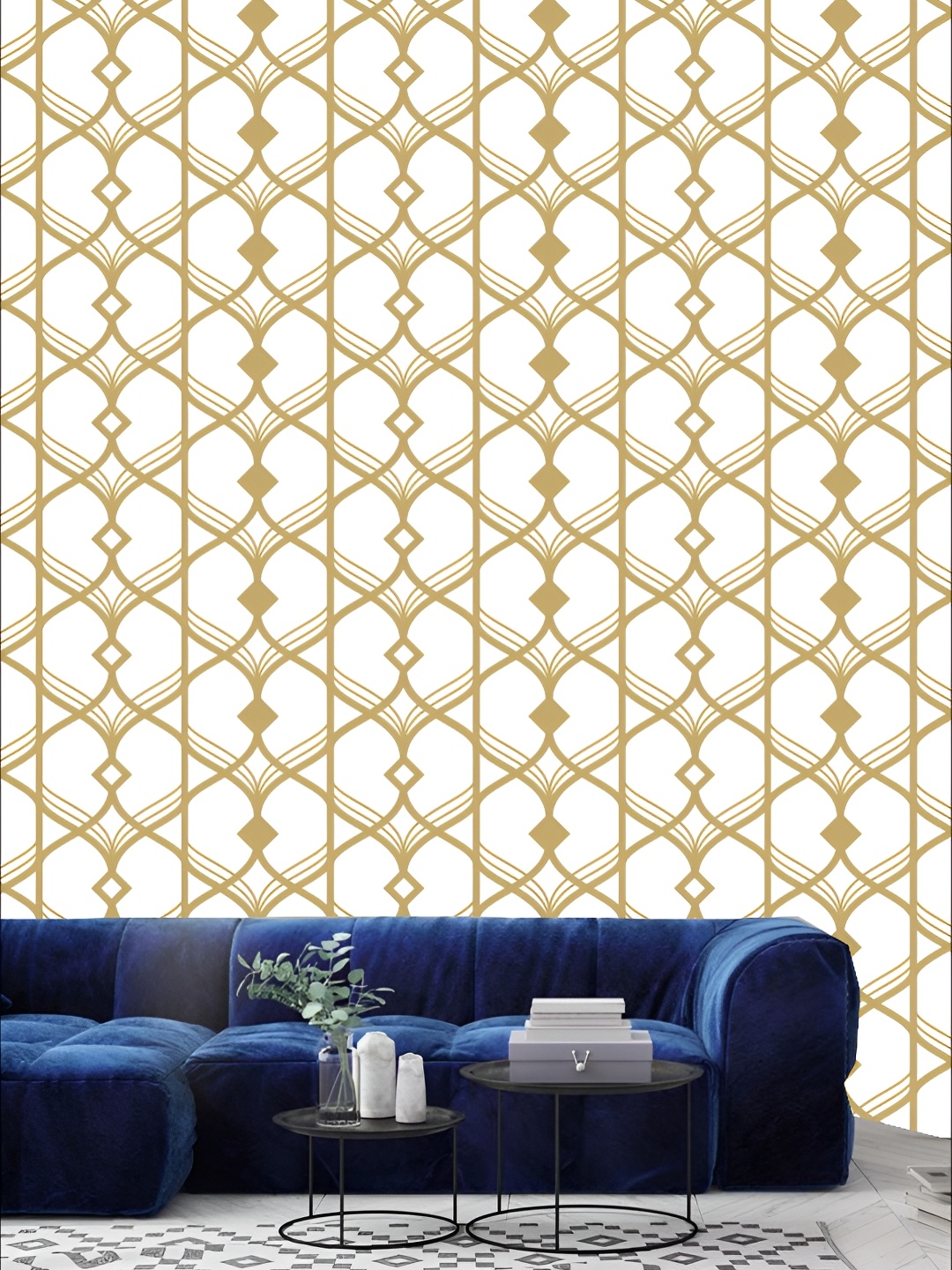 

KSHIRSA Beige & White 3D Printed Self-Adhesive Wallpaper