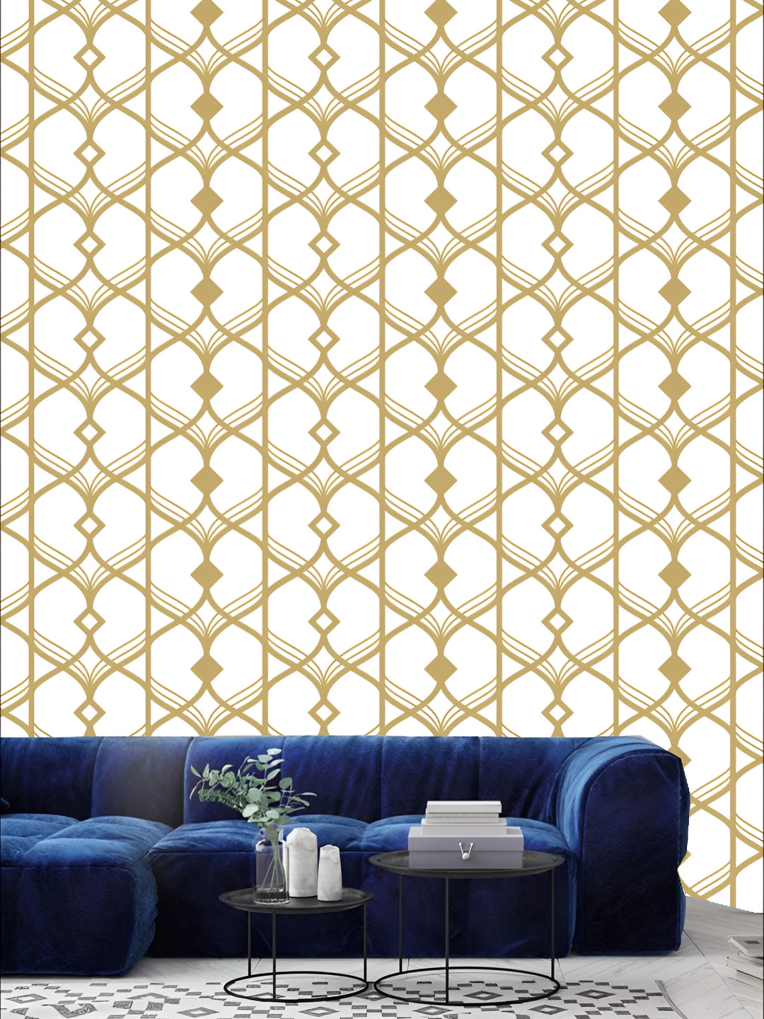 

KSHIRSA White & Beige Printed Self-Adhesive Wallpaper