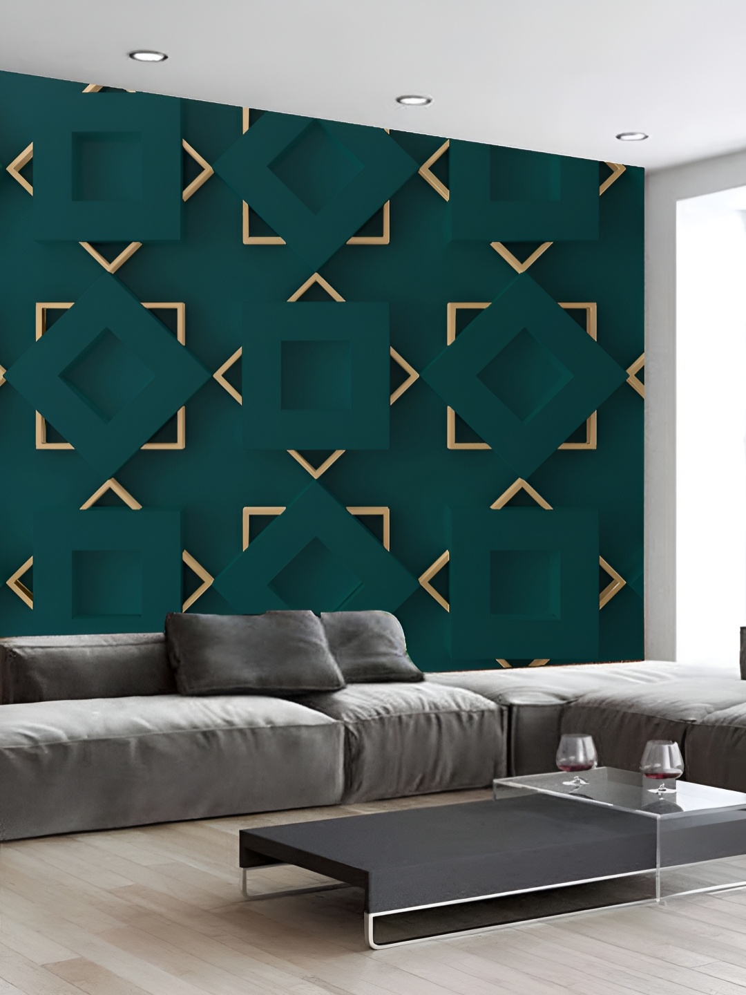 

KSHIRSA Green Printed 3D Self Adhesive Wall Sticker