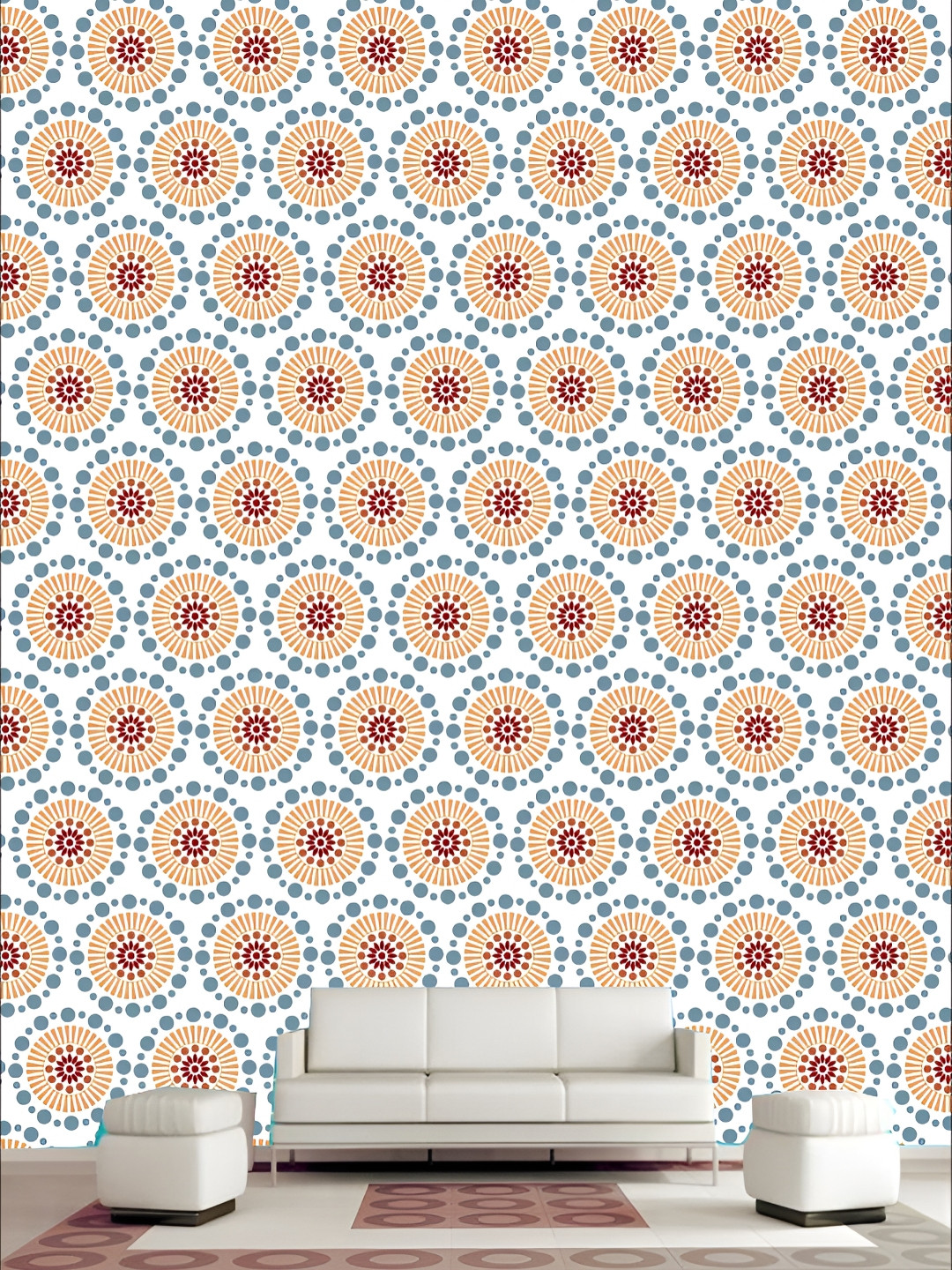 

KSHIRSA Blue & Yellow Printed Self-Adhesive Wallpaper