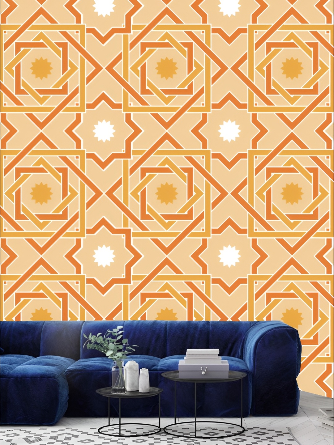 

KSHIRSA Beige & Red Printed Self-Adhesive Laminated Wallpaper