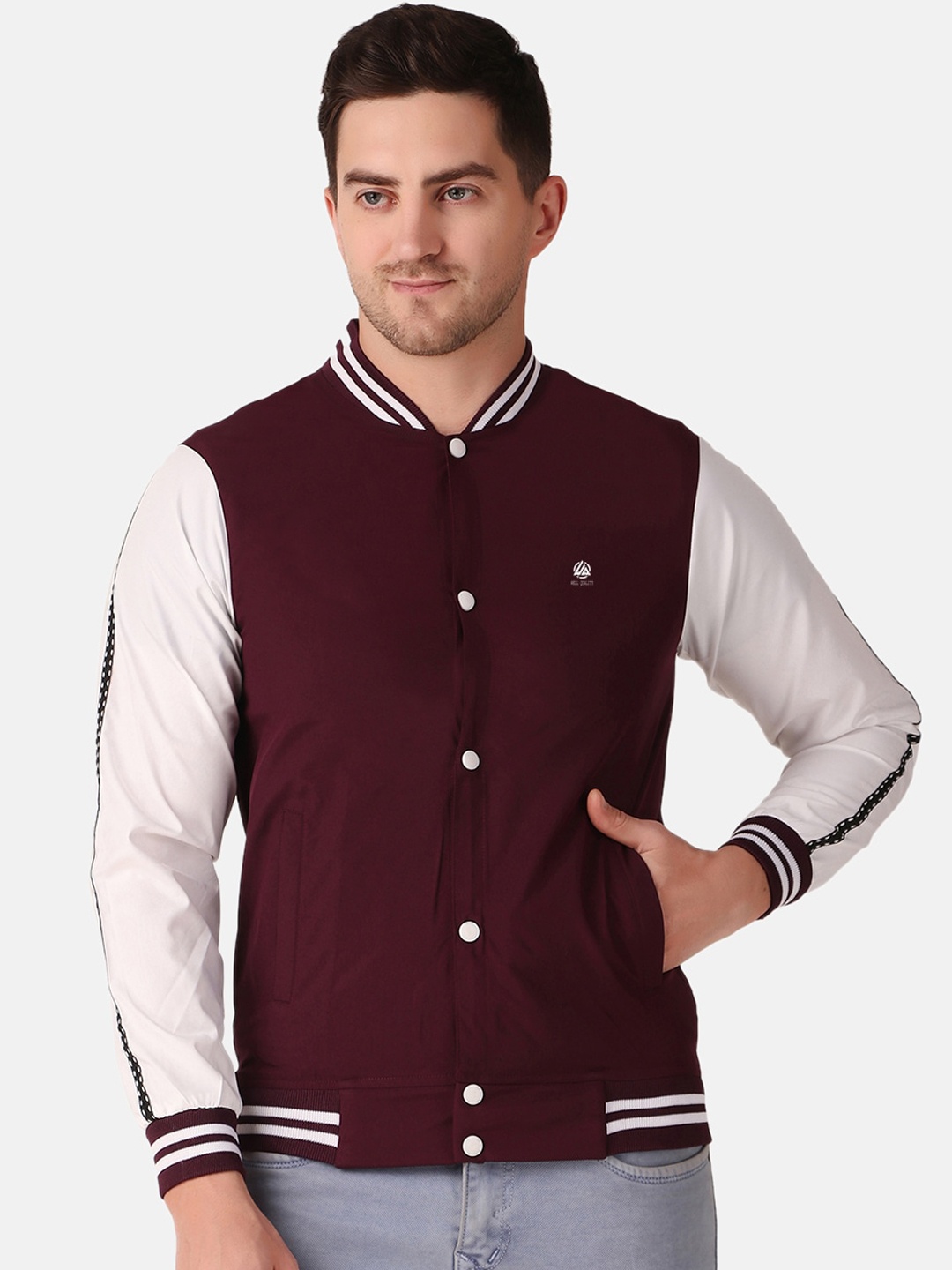

WELL QUALITY Windcheater Dry Fit Training or Gym Windcheater Jacket, Maroon