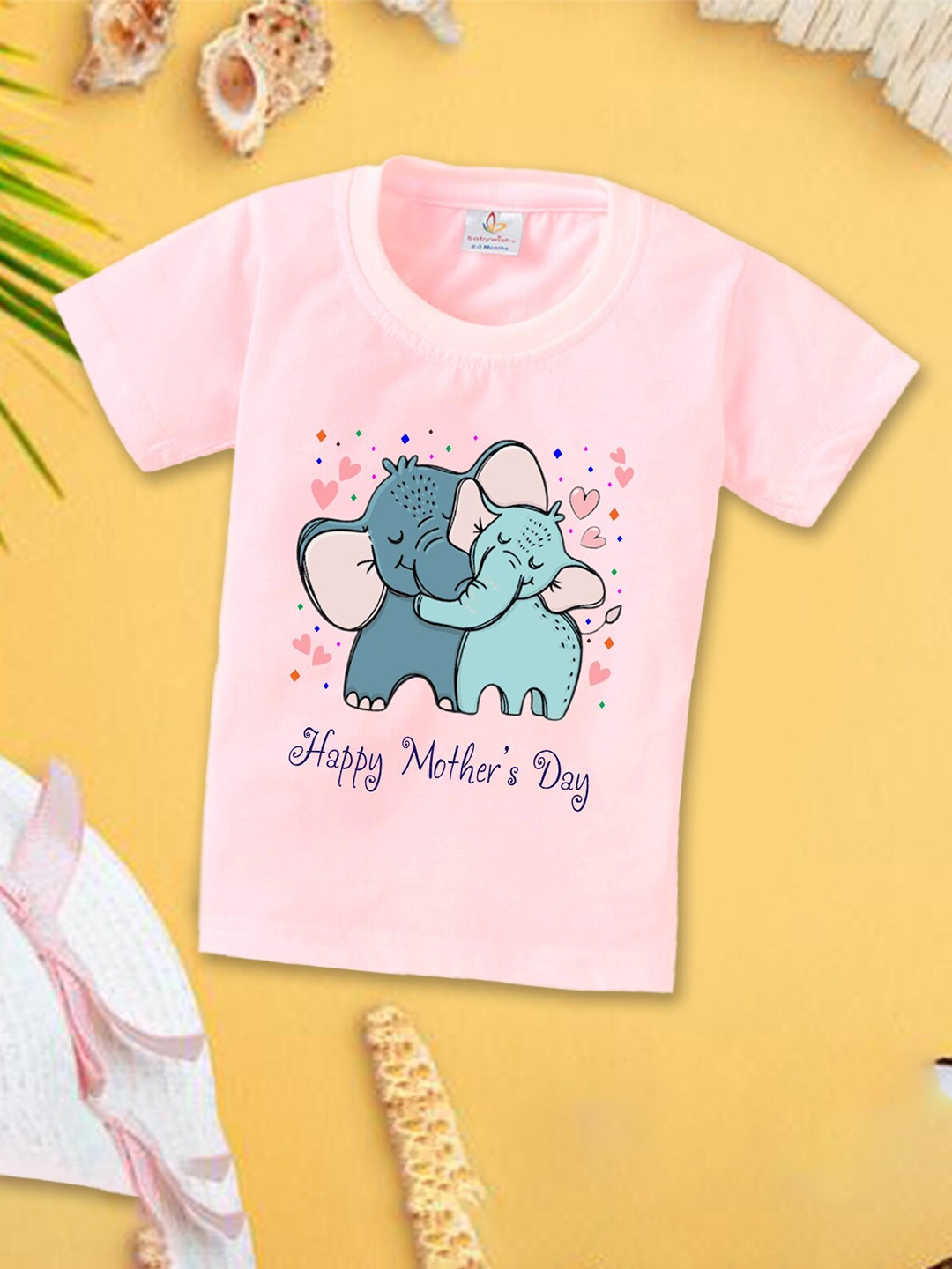 

Babywish Kids Printed Applique T-shirt, Pink