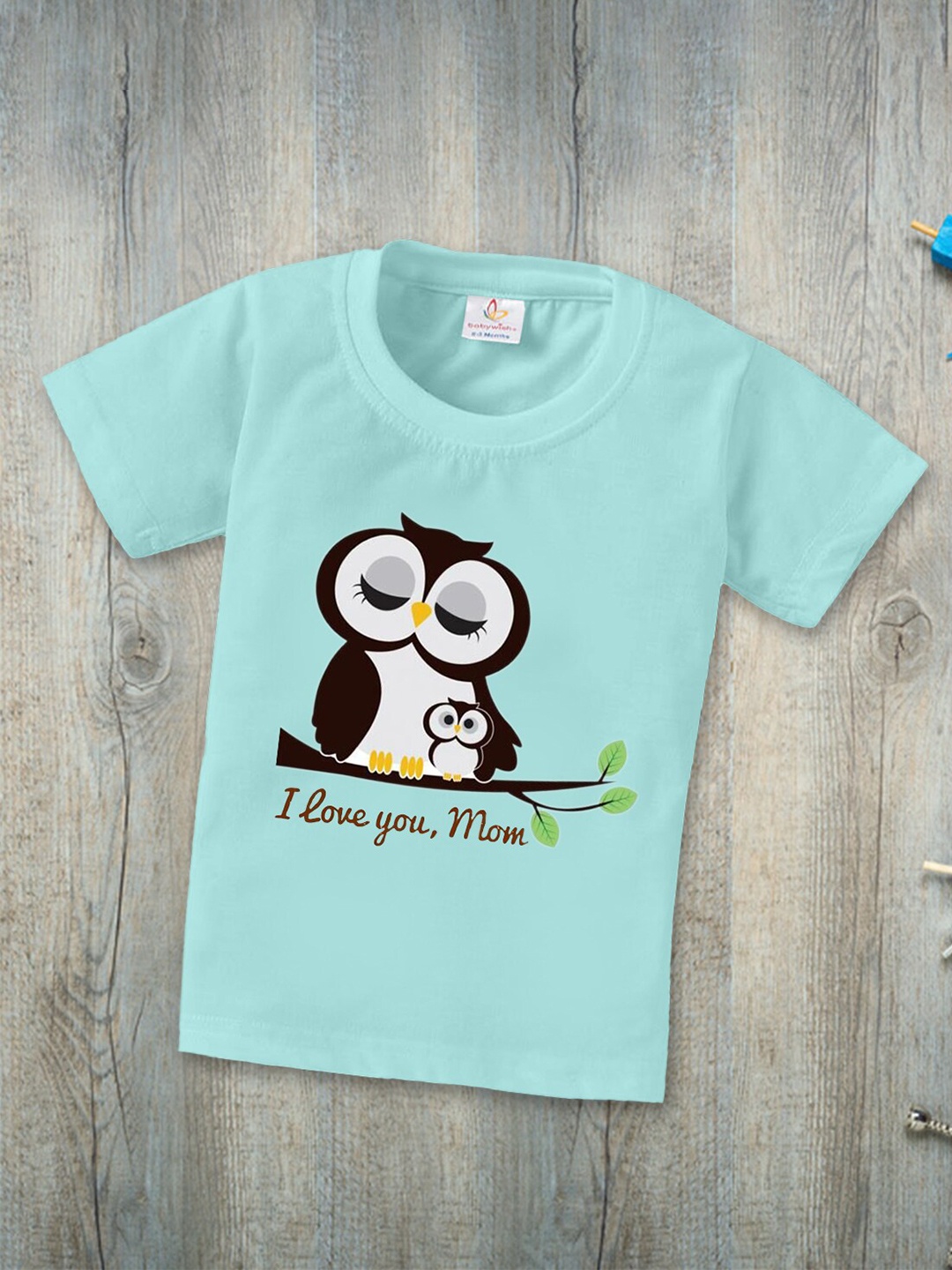 

Babywish Kids Typography Printed Applique T-shirt, Sea green
