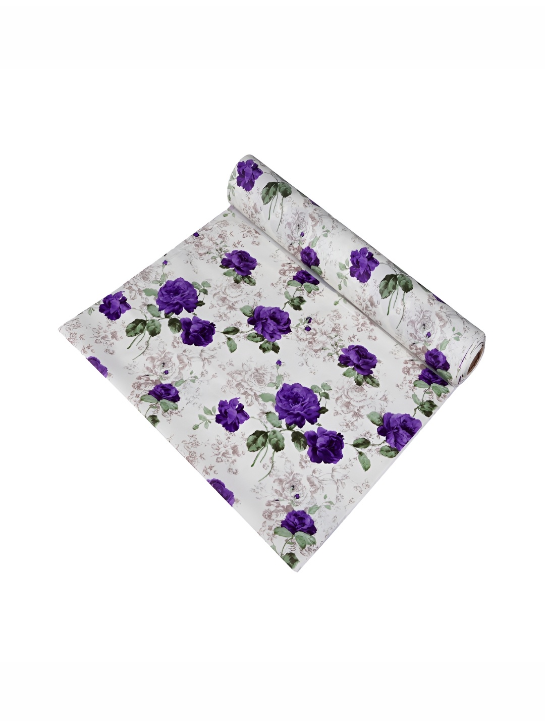 

Kuber Industries White & Purple Floral Printed Shelf Liner