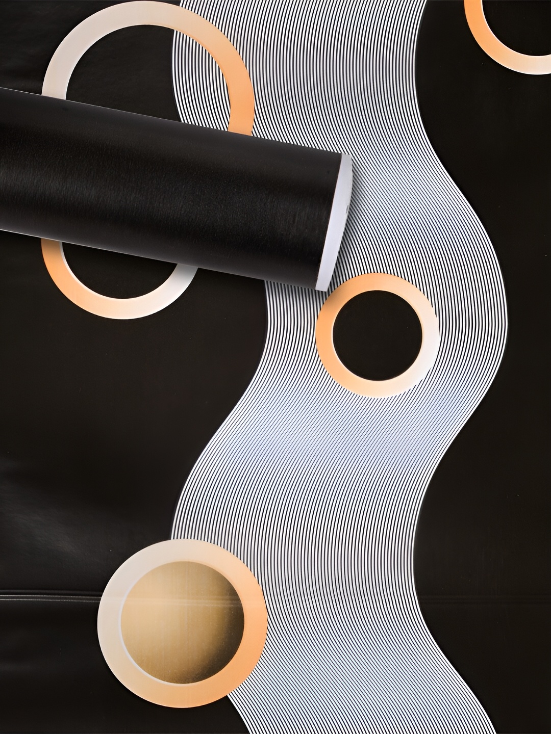 

Kuber Industries Black & White Printed Self Adhesive Wallpaper