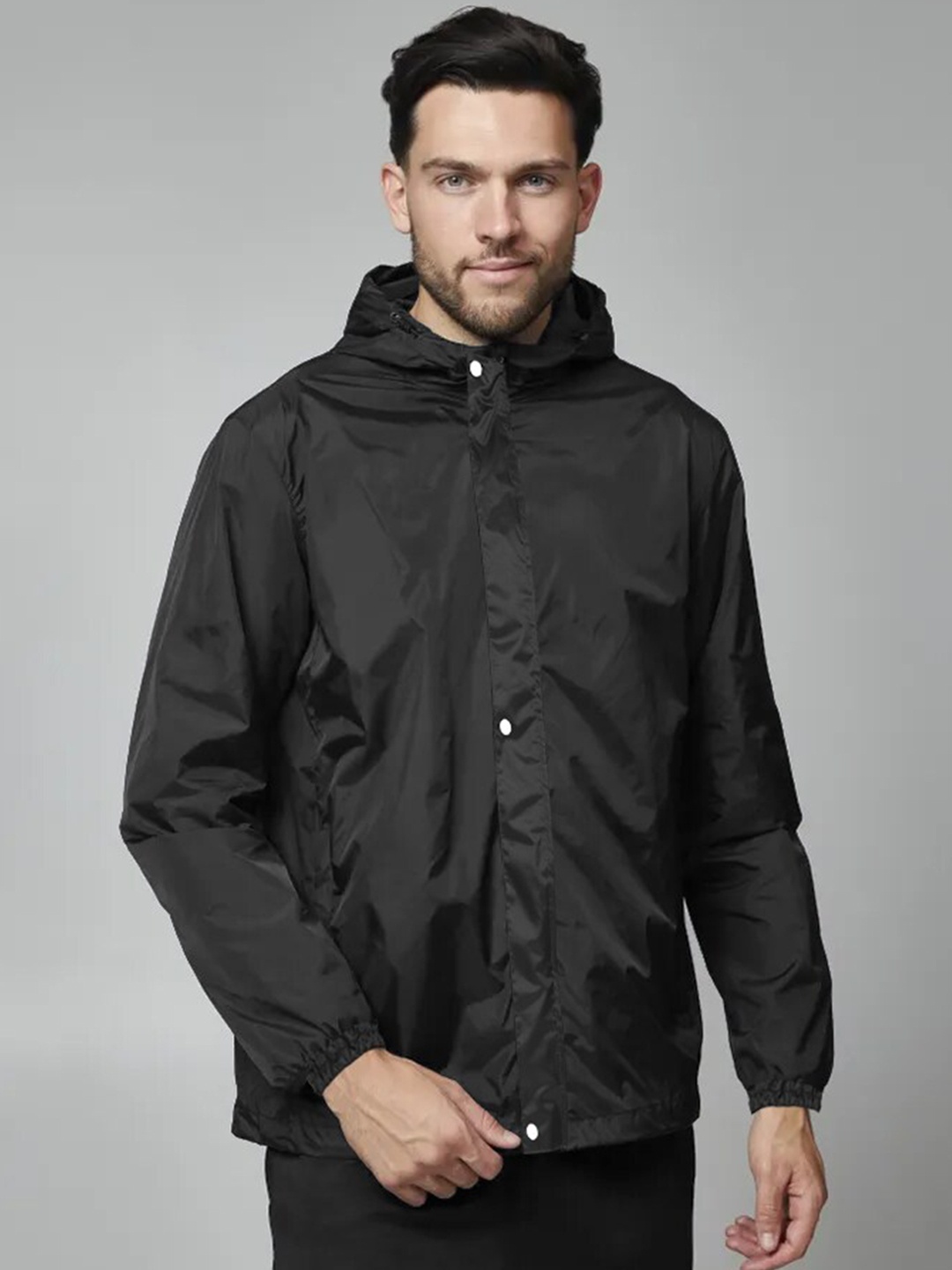 

CAMISON Reversible Double Layered Rain Jacket, Black