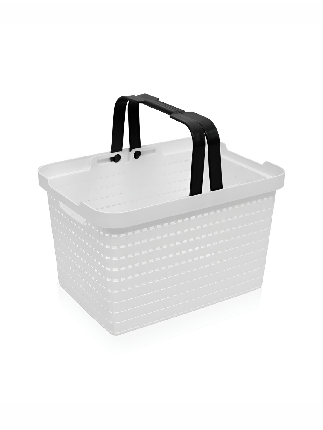 

Kuber Industries White & Black Textured Storage Basket