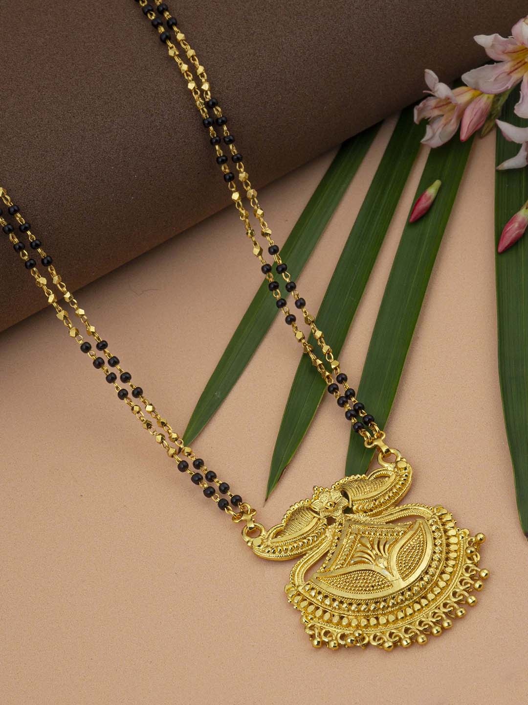 

Ramdev Art Fashion Jwellery Gold Plated Artificial Stones and Beads Mangalsutra