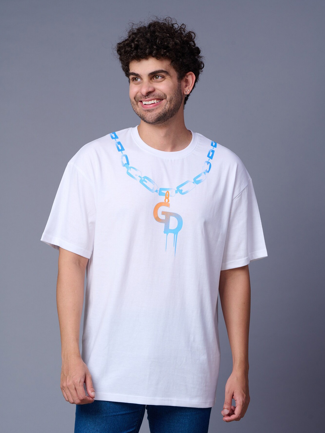 

GO DEVIL Men Graphic Printed T-shirt, White