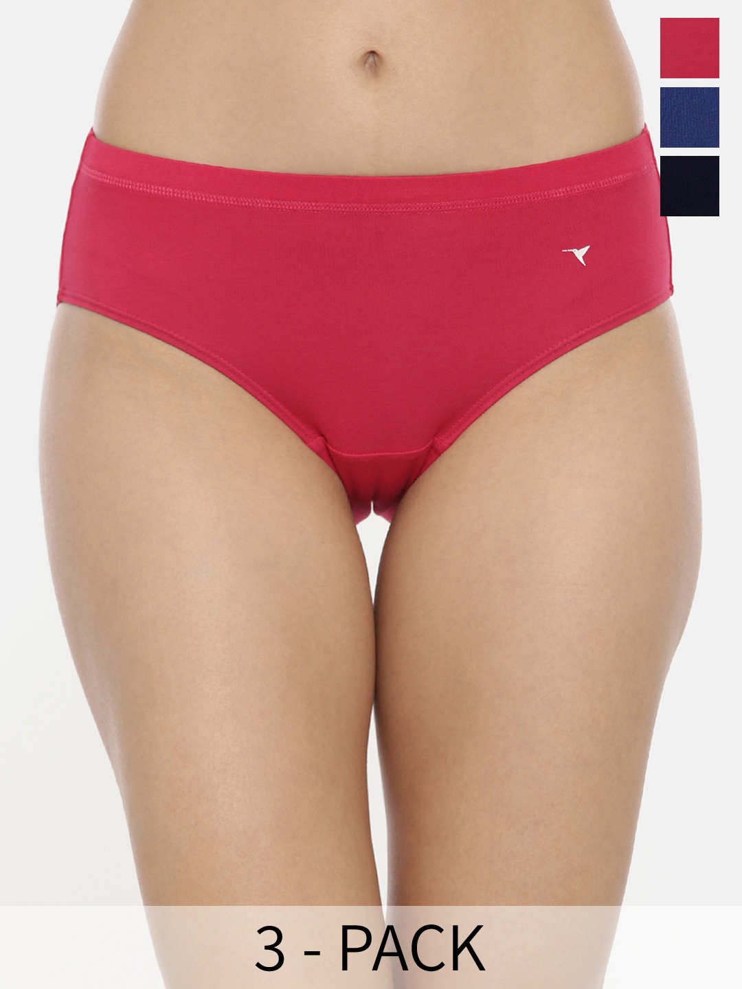

BLOSSOM Stretch Cotton Mid Rise Hipster_COMFY PANTY PACK OF 3, Assorted