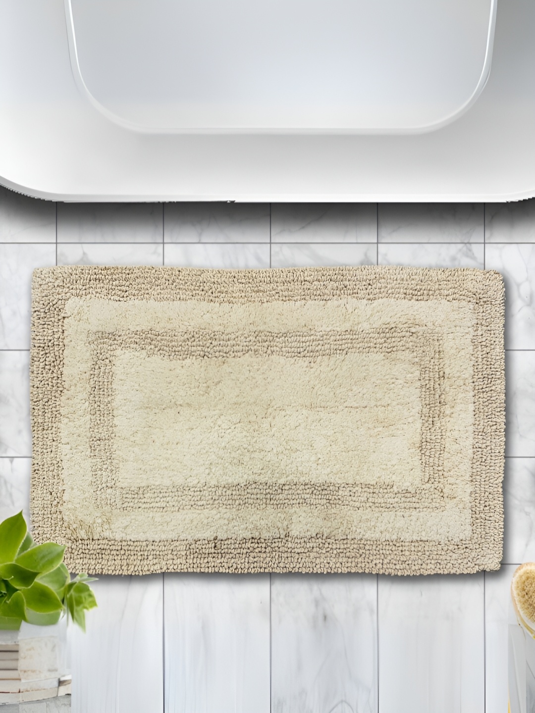 

Aurave Luxury Beige Reversible Cotton Bathmat