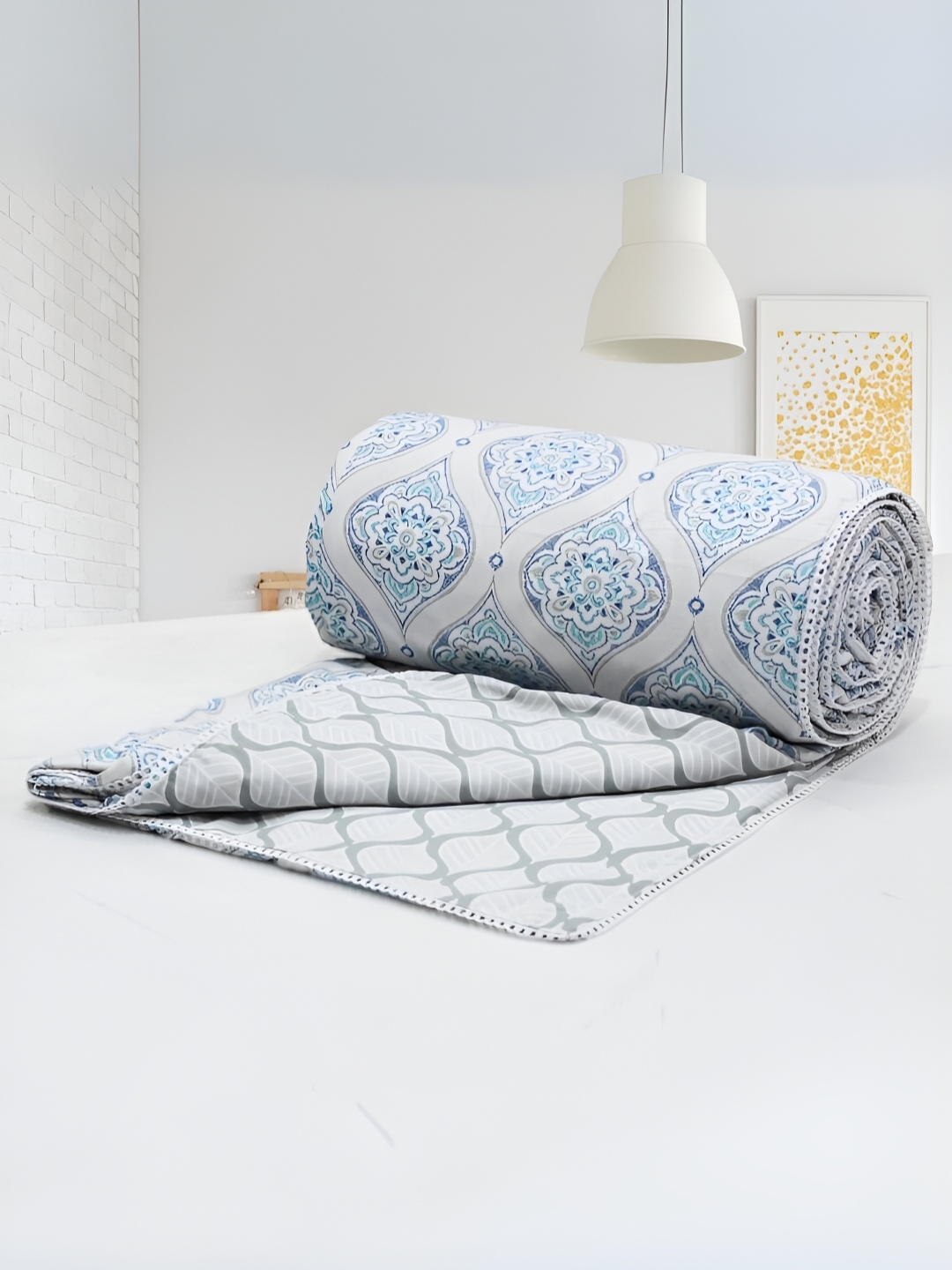 

Aurave Blue & White Floral Printed AC Room Cotton 150 GSM Double Bed Dohar