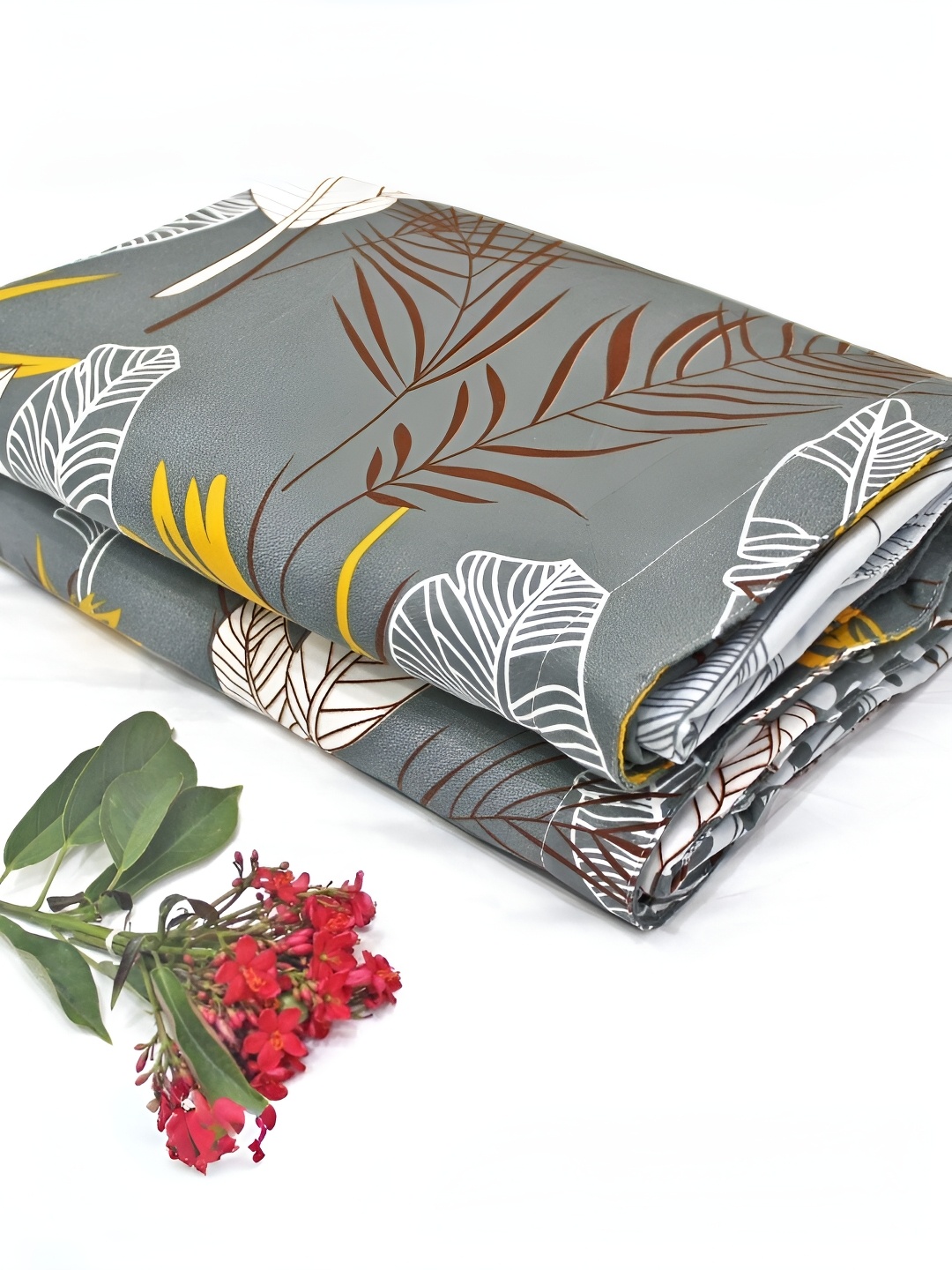 

Aurave olivia Grey & Yellow Floral Microfiber Mild Winter 150 GSM Single Bed Dohar