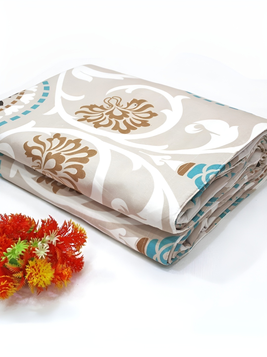 

Aurave White & Blue Floral Microfiber Reversible Mild Winter 150 GSM Double Bed Dohar