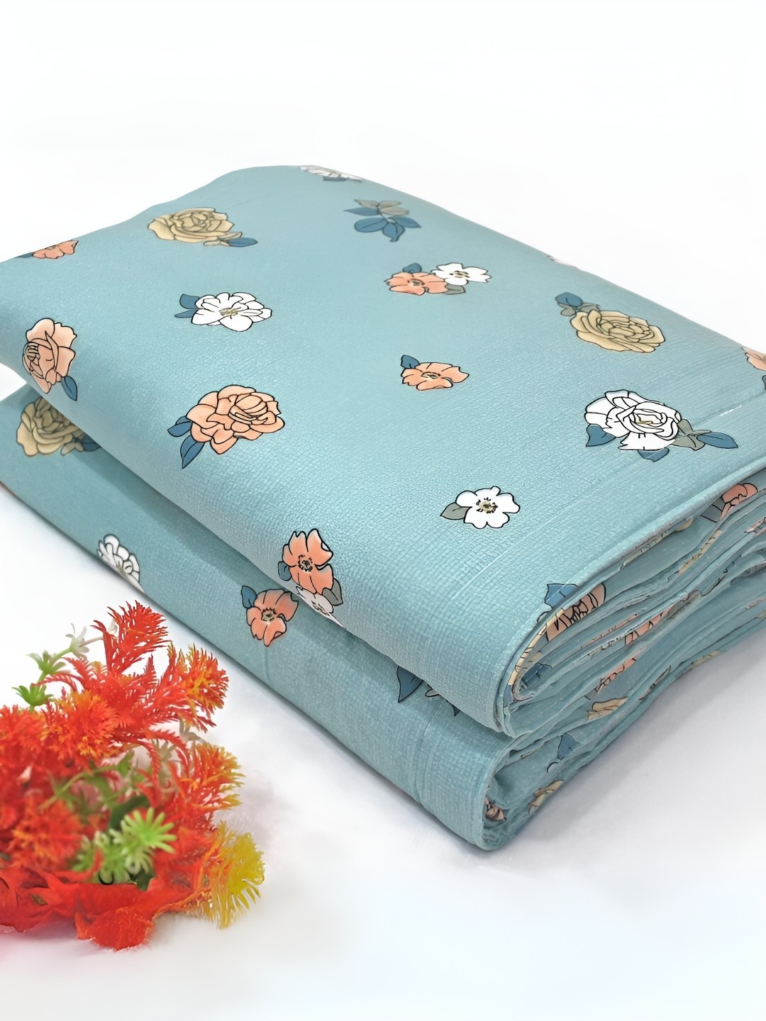 

Aurave Blue & White Floral Mild Winter 150 GSM Single Bed Dohar