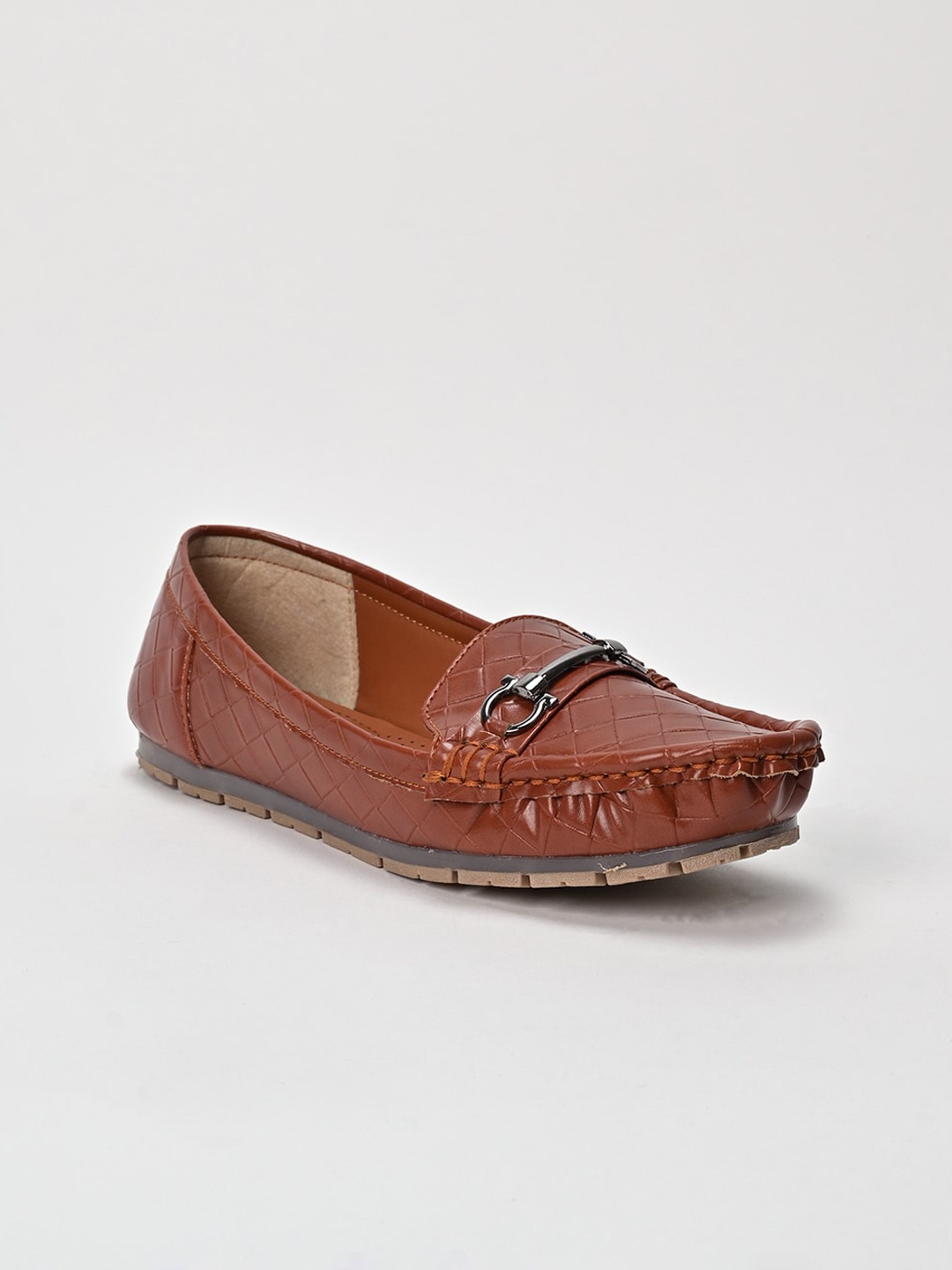 

SCENTRA Women Textured Horsebit Loafers, Tan