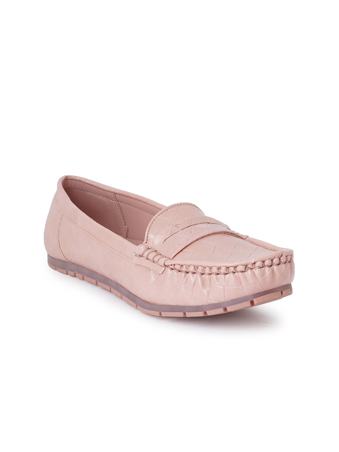 

SCENTRA Women Textured Penny Loafers, Pink