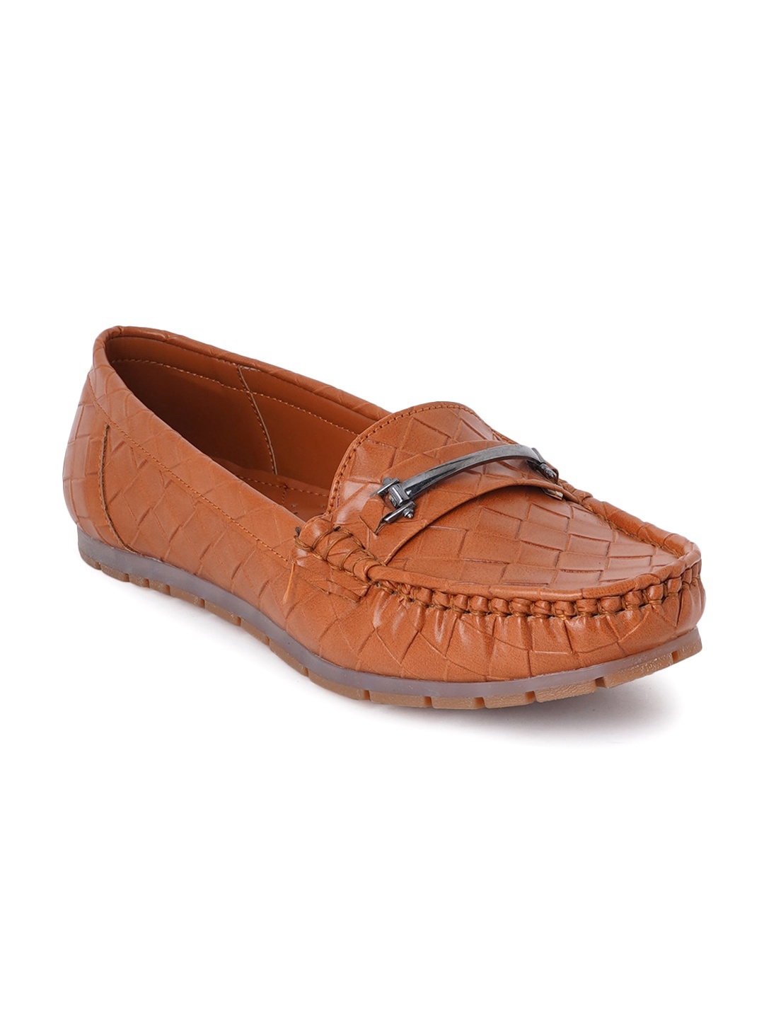 

SCENTRA Women Textured Horsebit Loafers, Tan